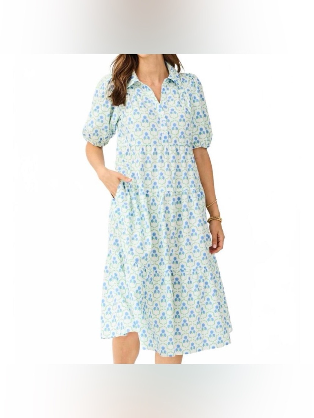 Mary Square Eloise Floral Midi Dress Large